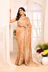Tussar' Mushru Satin Banarasi Saree With Tanchoi Weave And Meenakari Border